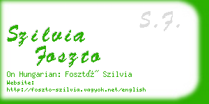 szilvia foszto business card